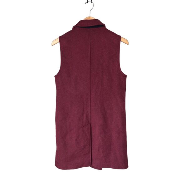 UNTUCKit Vera Double Breasted Wool Blend Vest in Burgundy Red Size S - Picture 5 of 10